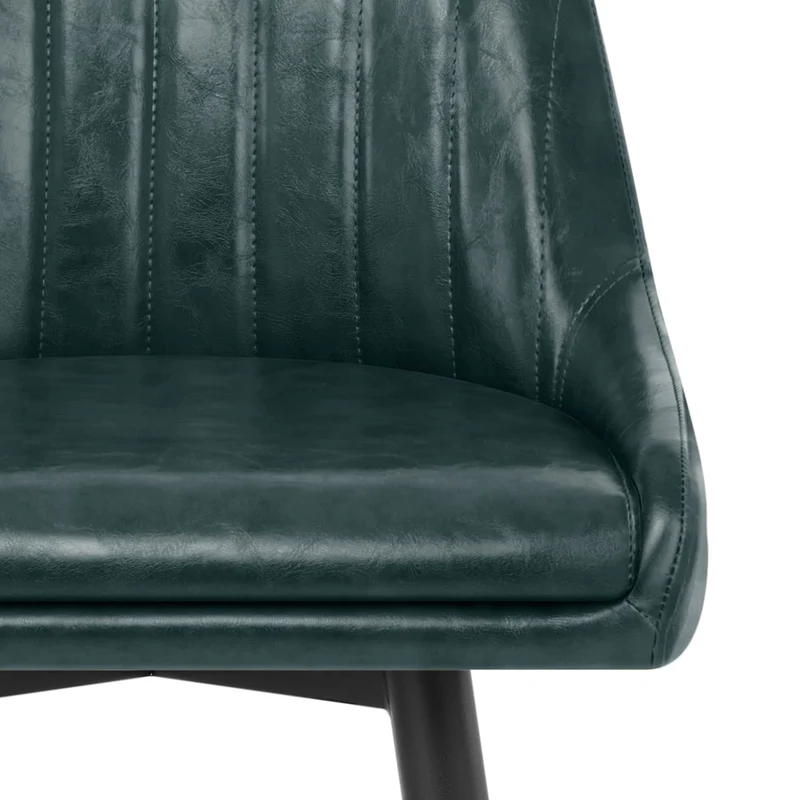Chaise de Bar Bois Faux Cuir Antique - Hamilton Vert
