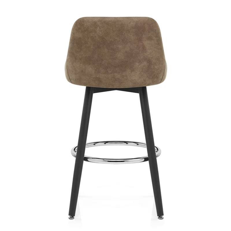 Tabouret de Bar Simili Daim Chrome - Hamilton Marron