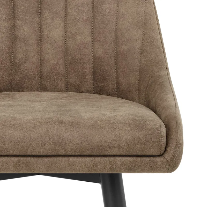 Tabouret de Bar Simili Daim Chrome - Hamilton Marron