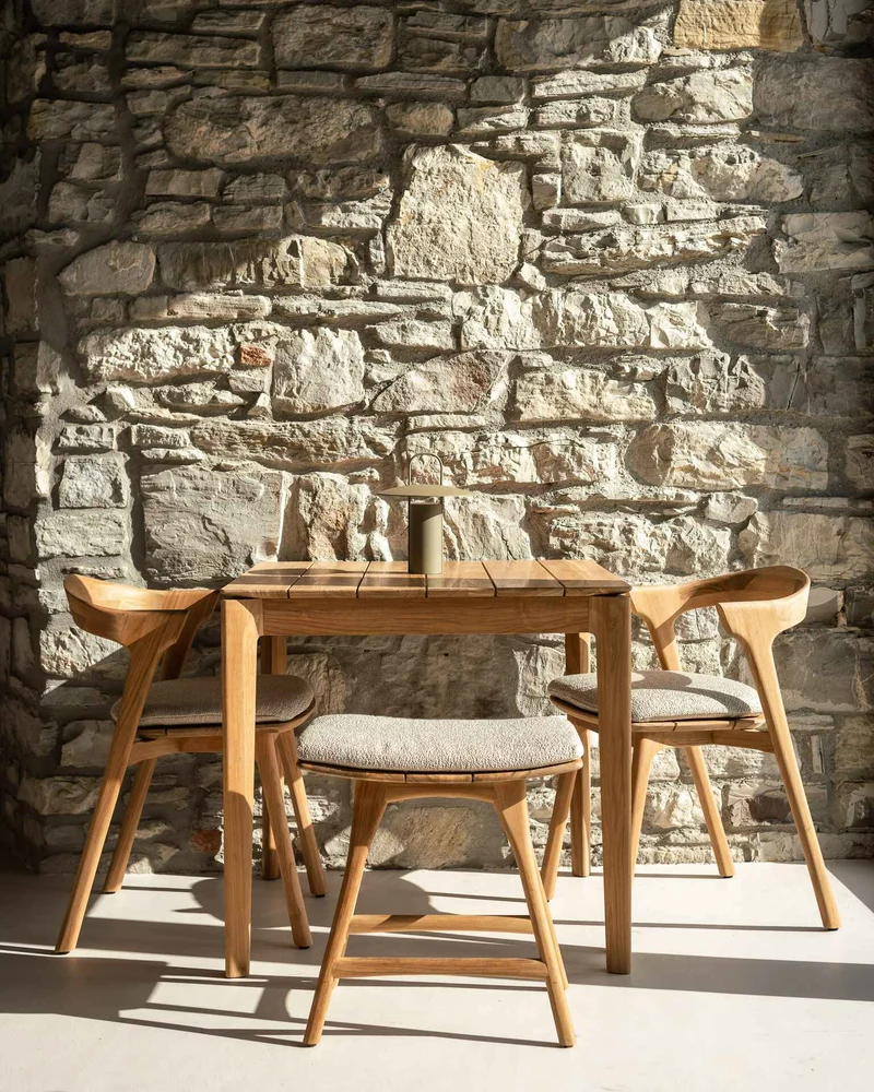 Ethnicraft - Tabouret Osso Extérieur (avec Coussin)