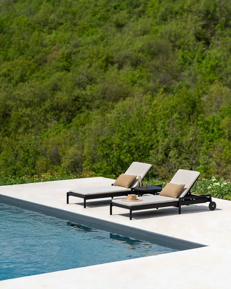 Chaise longue d'extérieur Jack (Teck Noir)