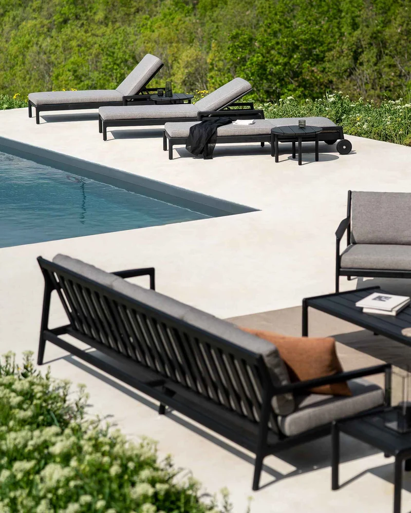 Chaise longue d'extérieur Jack (Teck Noir)