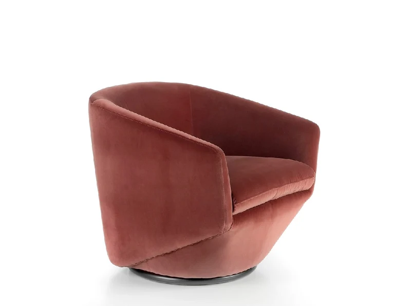 Fauteuil pivotant rembourré en velours 5041 Angel Cerdá