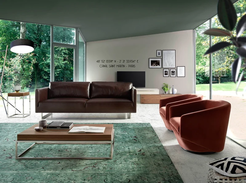 Fauteuil pivotant rembourré en velours 5041 Angel Cerdá