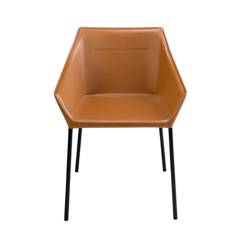 Chaise de salle à manger en cuir marron – Angel Cerdá 4144