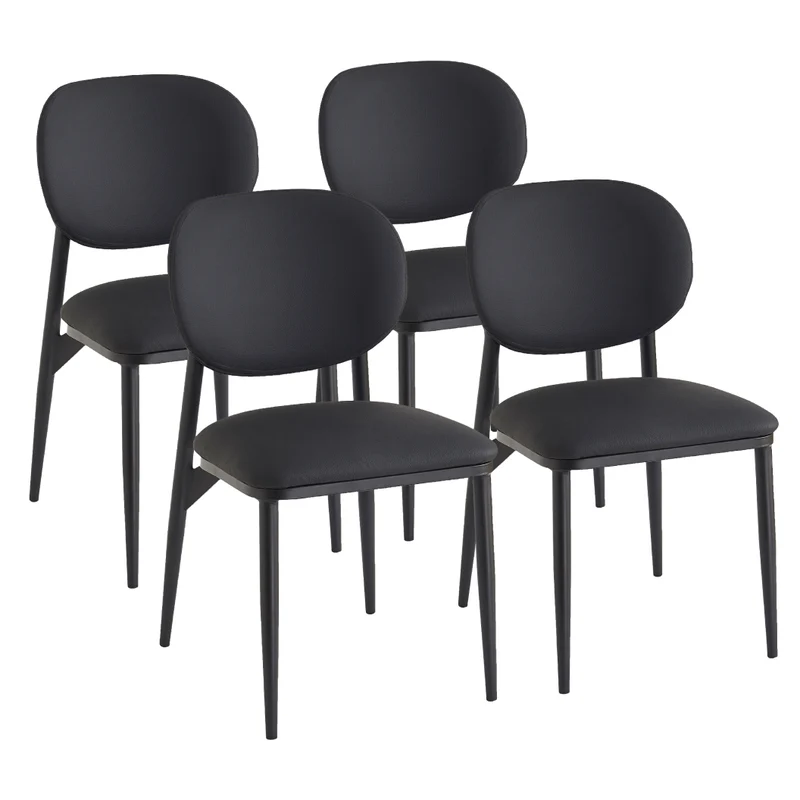 Ensemble de 4 chaises de salle à manger rembourrées aspect cuir - Gideon
