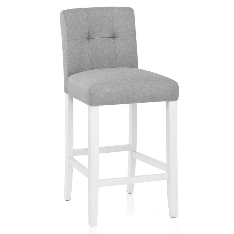 Chaise de Bar Bois Tissu - Crawford Gris