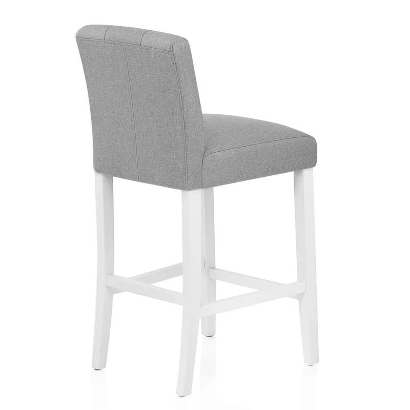 Chaise de Bar Bois Tissu - Crawford Gris