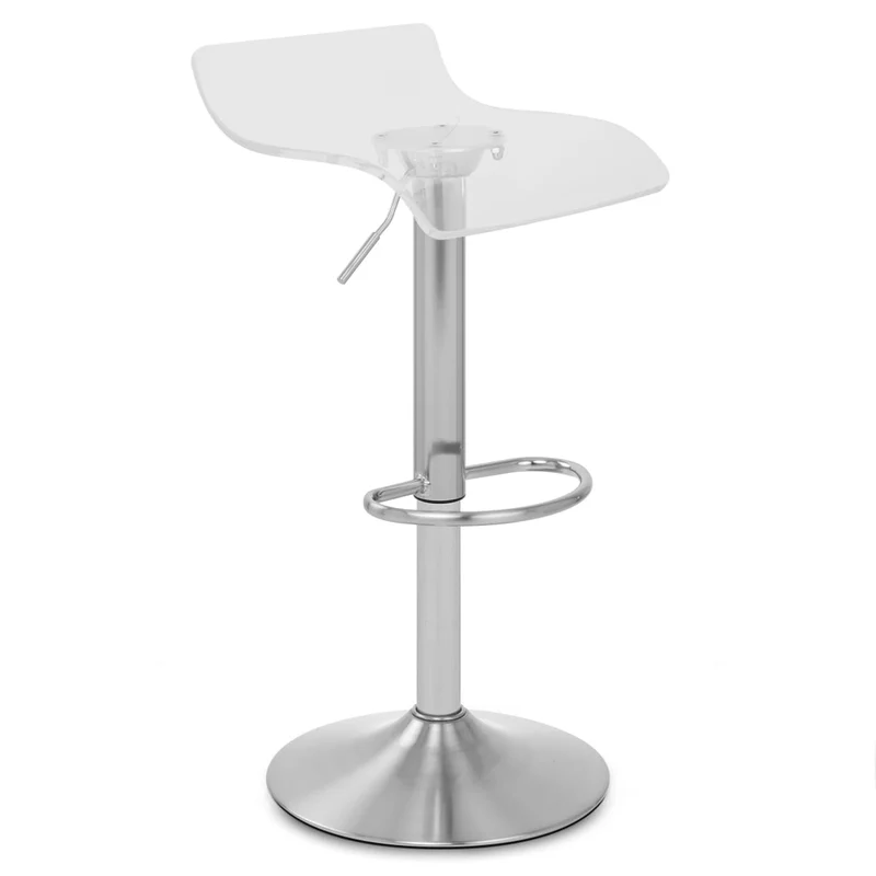 Tabouret Plastique Chrome Brossé - Shimmer Transparent