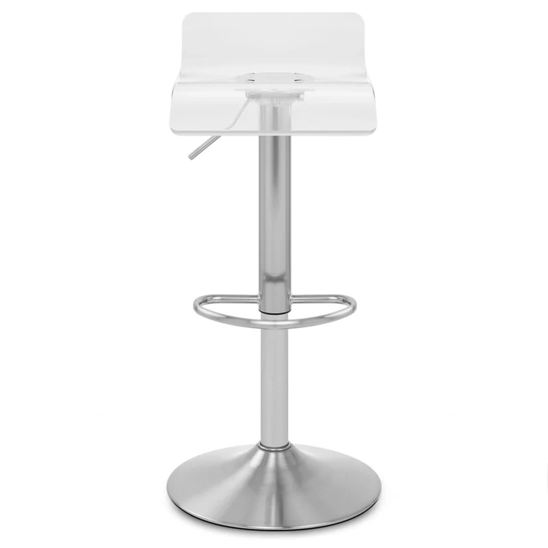 Tabouret Plastique Chrome Brossé - Shimmer Transparent