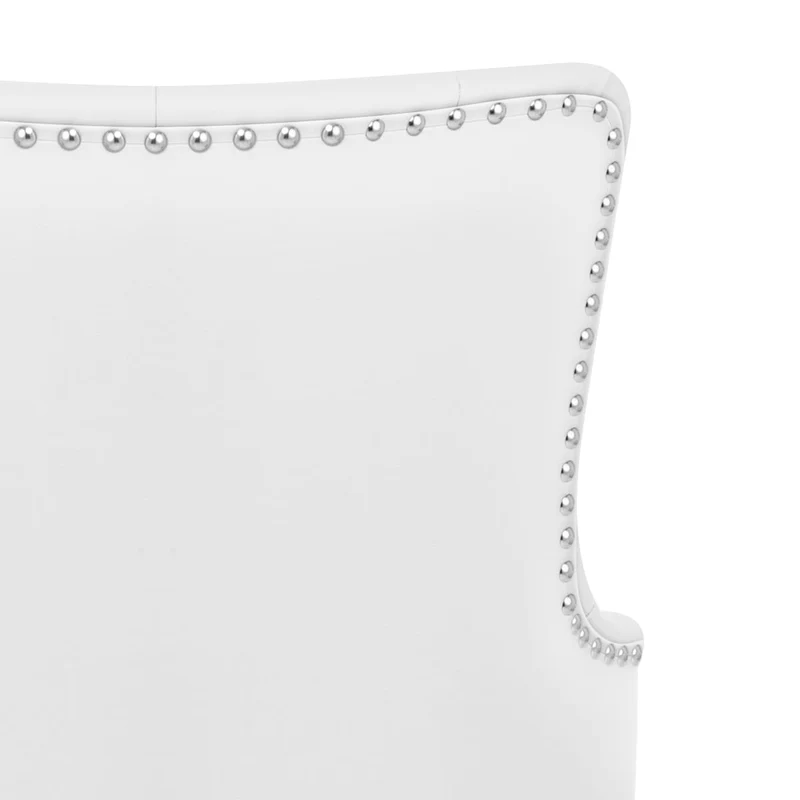 Chaise de Bar Métal Faux Cuir - Grange Blanc
