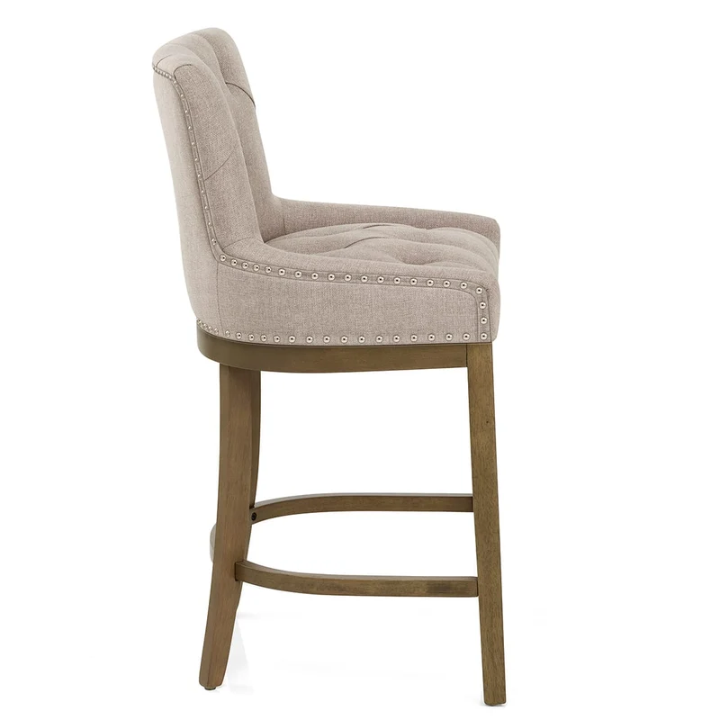 Tabouret de Bar Bois Tissu - Knightsbridge Taupe
