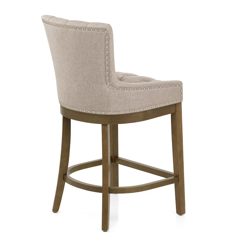 Tabouret de Bar Bois Tissu - Knightsbridge Taupe