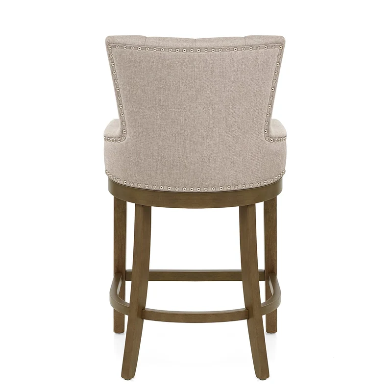 Tabouret de Bar Bois Tissu - Knightsbridge Taupe