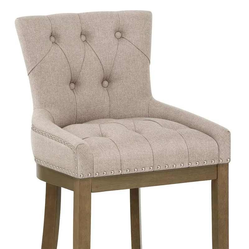 Tabouret de Bar Bois Tissu - Knightsbridge Taupe