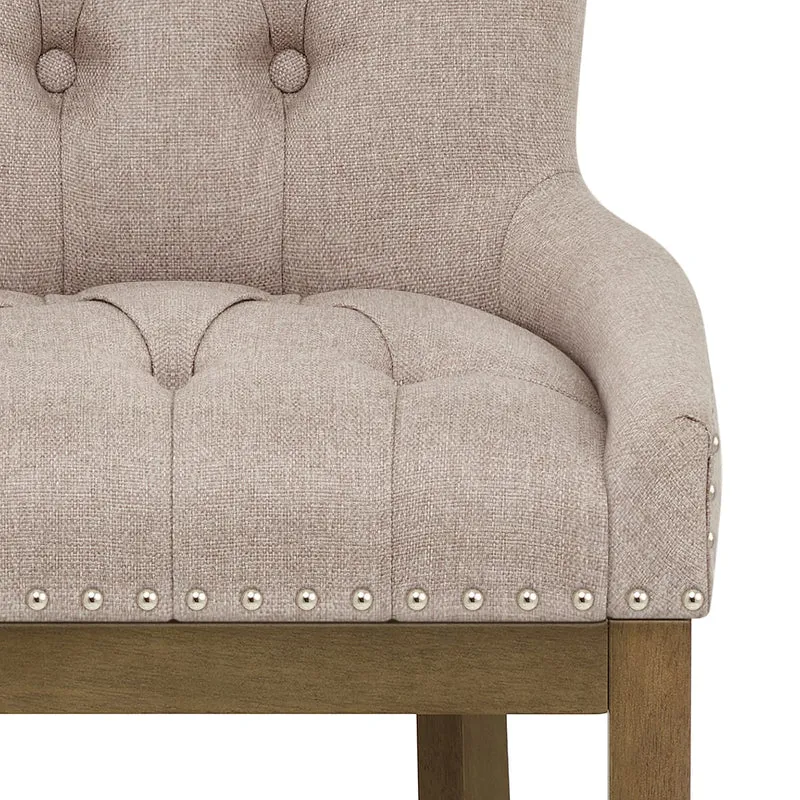 Tabouret de Bar Bois Tissu - Knightsbridge Taupe