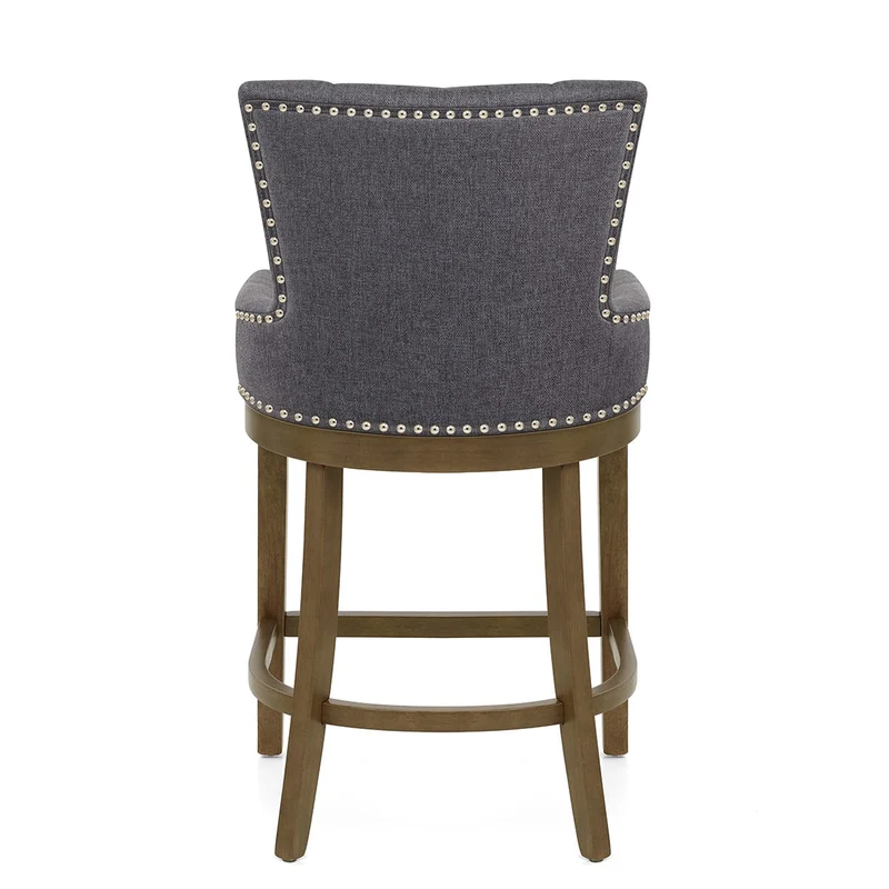 Tabouret de Bar Bois Tissu - Knightsbridge Gris Foncé