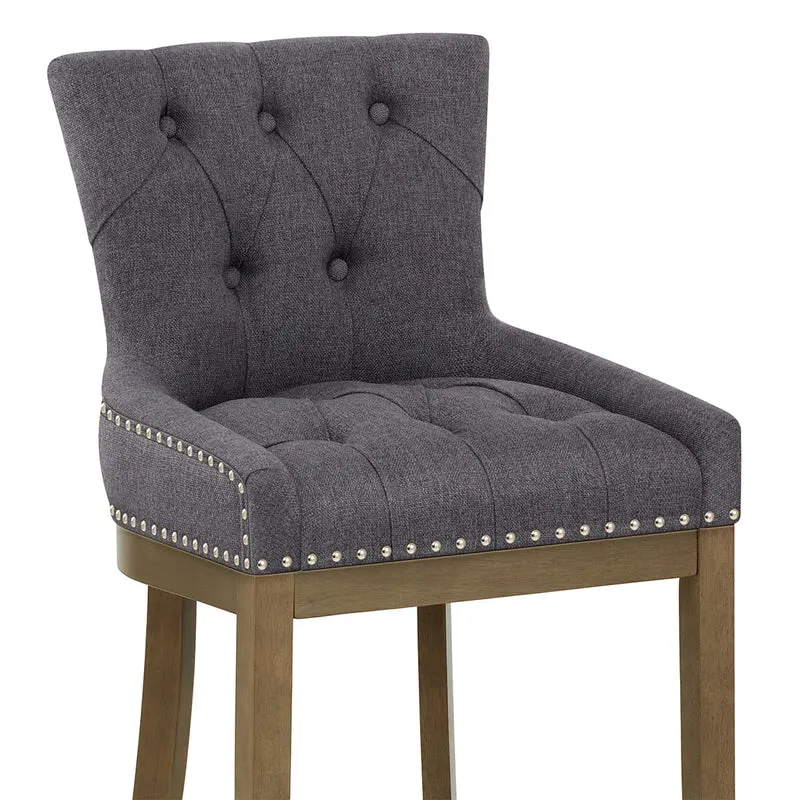 Tabouret de Bar Bois Tissu - Knightsbridge Gris Foncé