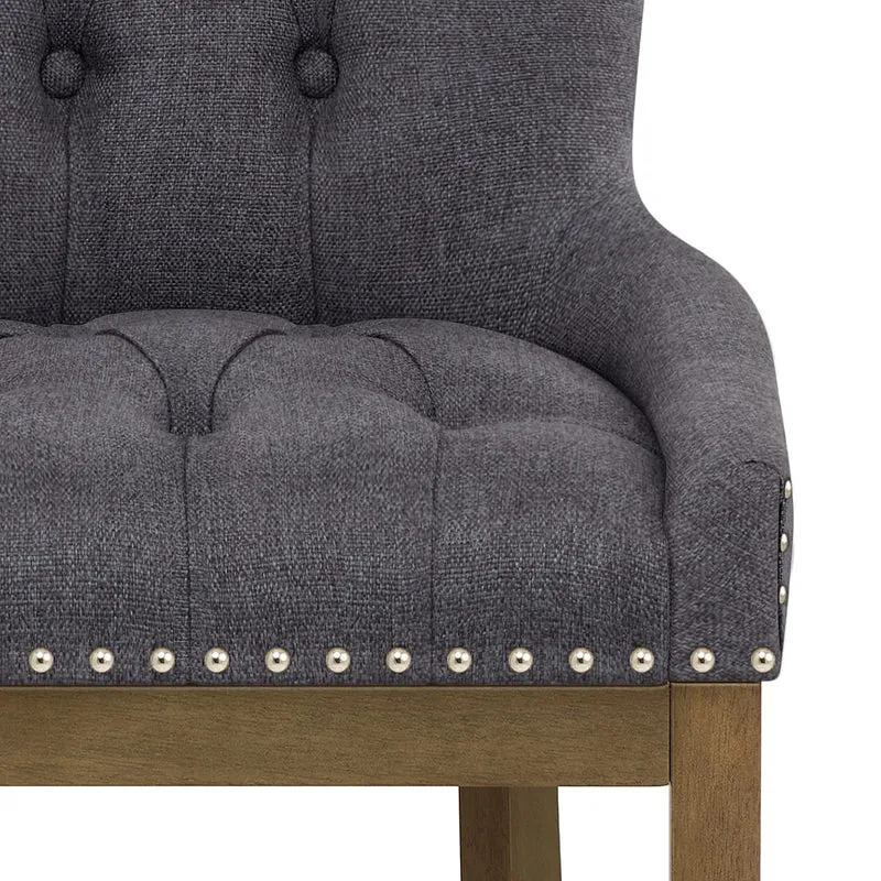 Tabouret de Bar Bois Tissu - Knightsbridge Gris Foncé