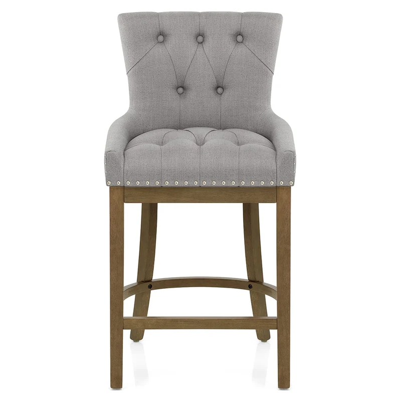 Tabouret de Bar Bois Tissu - Knightsbridge Gris