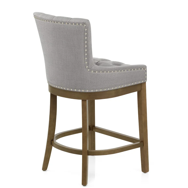 Tabouret de Bar Bois Tissu - Knightsbridge Gris