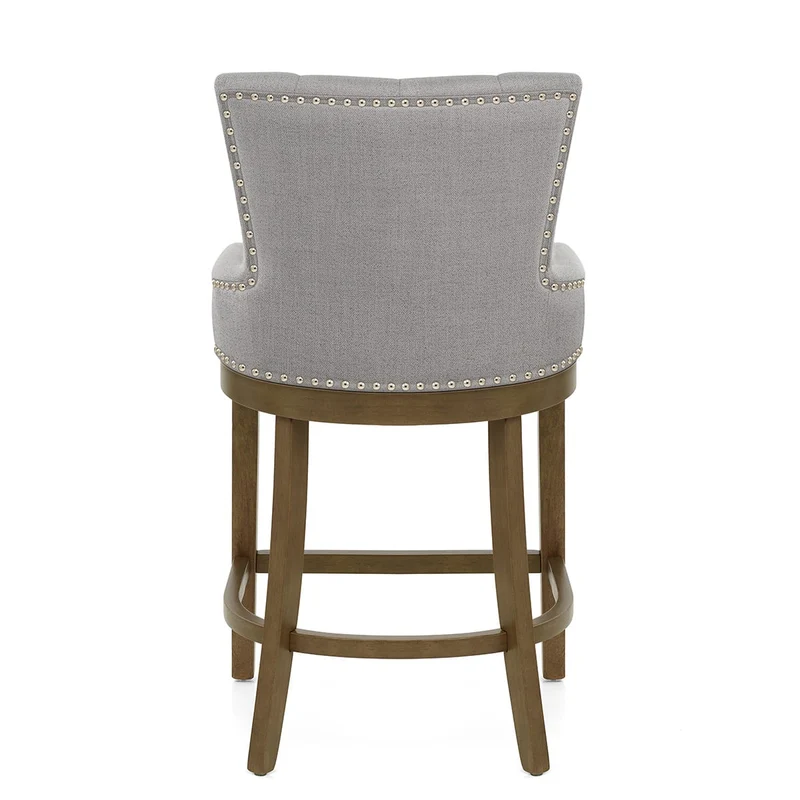 Tabouret de Bar Bois Tissu - Knightsbridge Gris