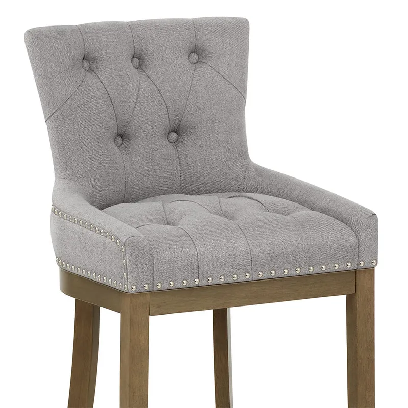 Tabouret de Bar Bois Tissu - Knightsbridge Gris