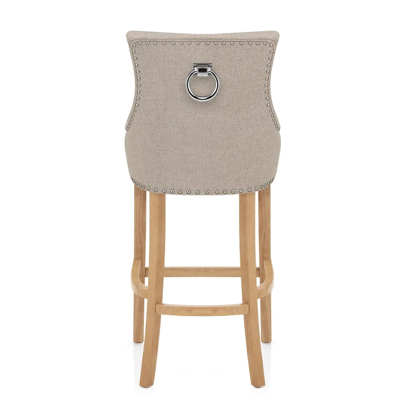 Chaise de Bar Chêne Tissu - Ascot Taupe