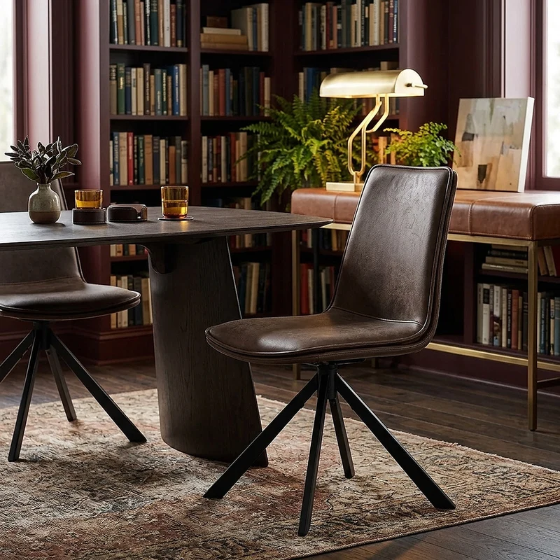 Chaise Faux Cuir - Genesis Marron