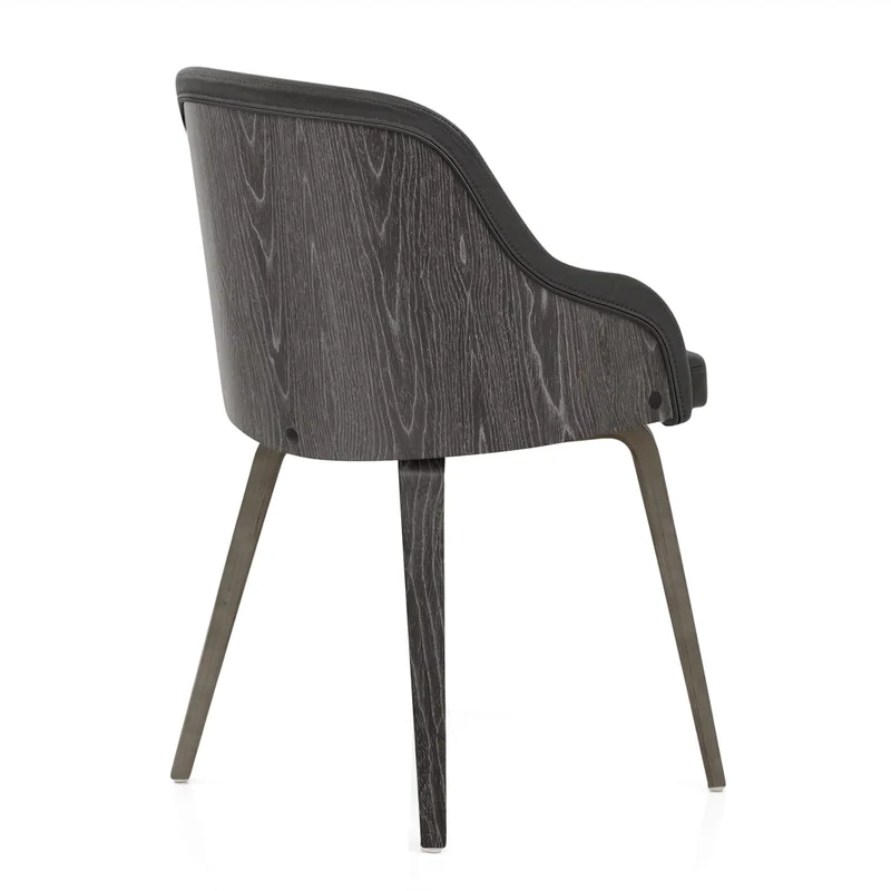 Chaise Bois Simili Cuir - Fusion Gris Gris