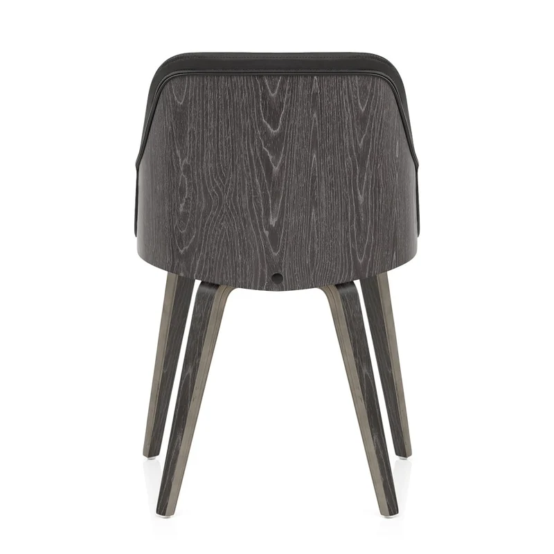 Chaise Bois Simili Cuir - Fusion Gris Gris