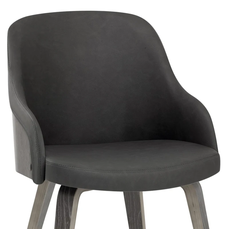 Chaise Bois Simili Cuir - Fusion Gris Gris