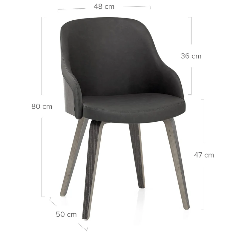 Chaise Bois Simili Cuir - Fusion Gris Gris