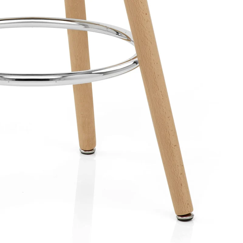 Tabouret de Bar Bois Faux Cuir Antique - Sole Gris