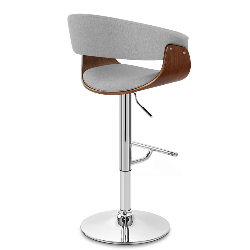 Chaise de Bar Bois Tissu - Grafton Gris