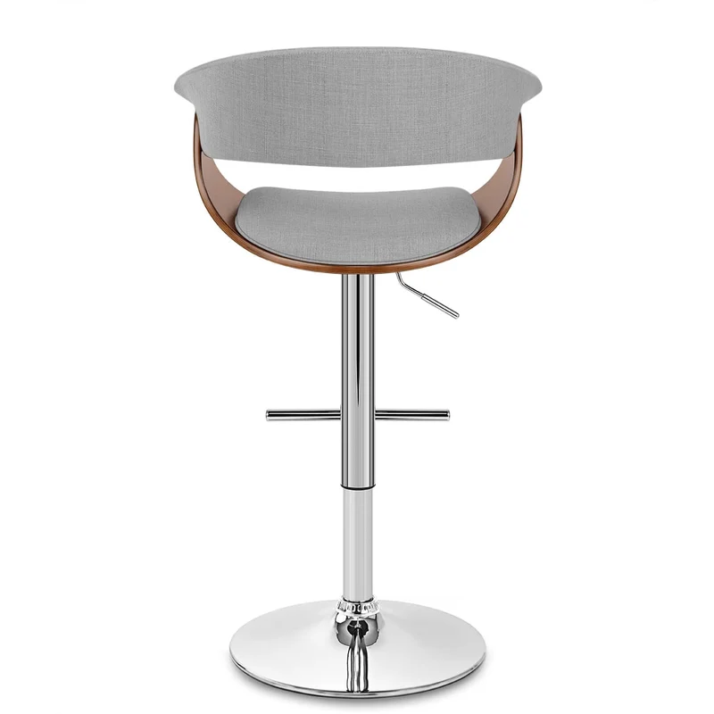 Chaise de Bar Bois Tissu - Grafton Gris