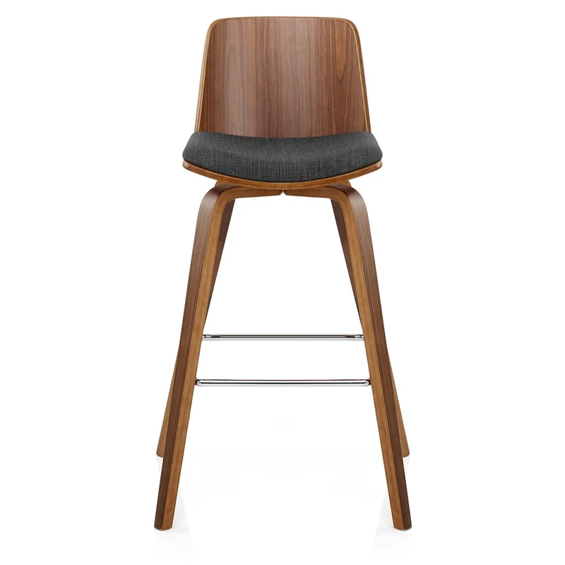 Tabouret de Bar Bois Tissu - Mirage Gris