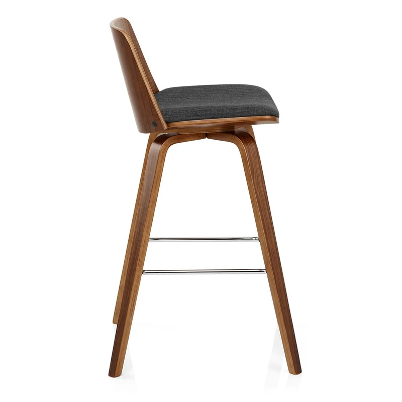 Tabouret de Bar Bois Tissu - Mirage Gris