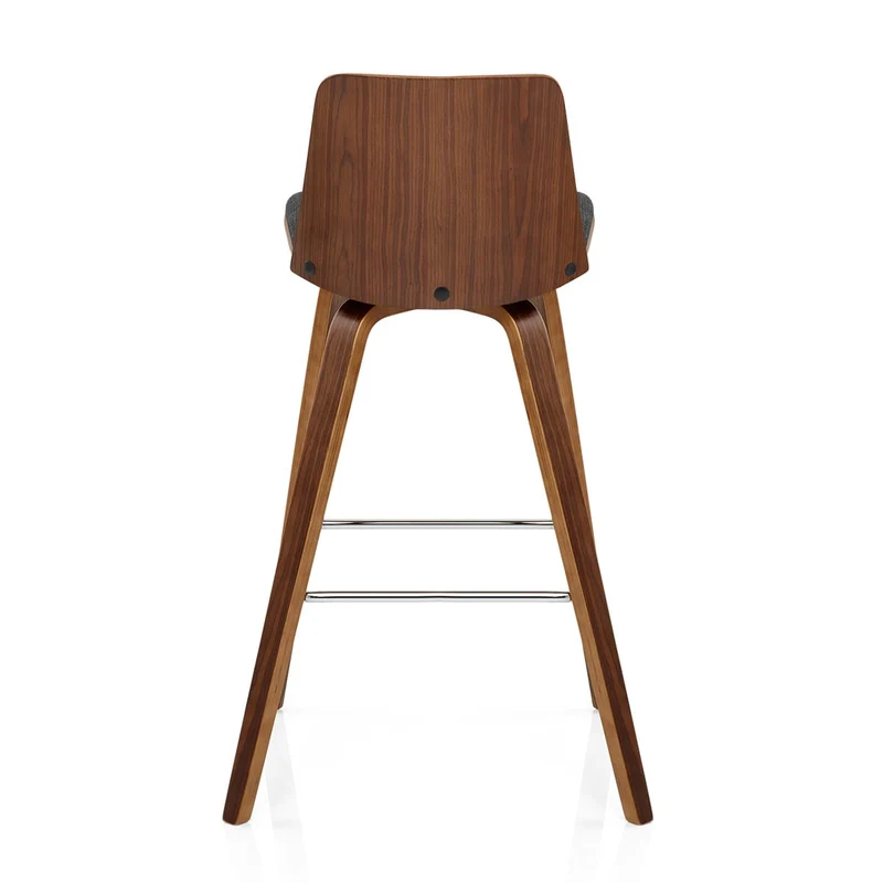Tabouret de Bar Bois Tissu - Mirage Gris