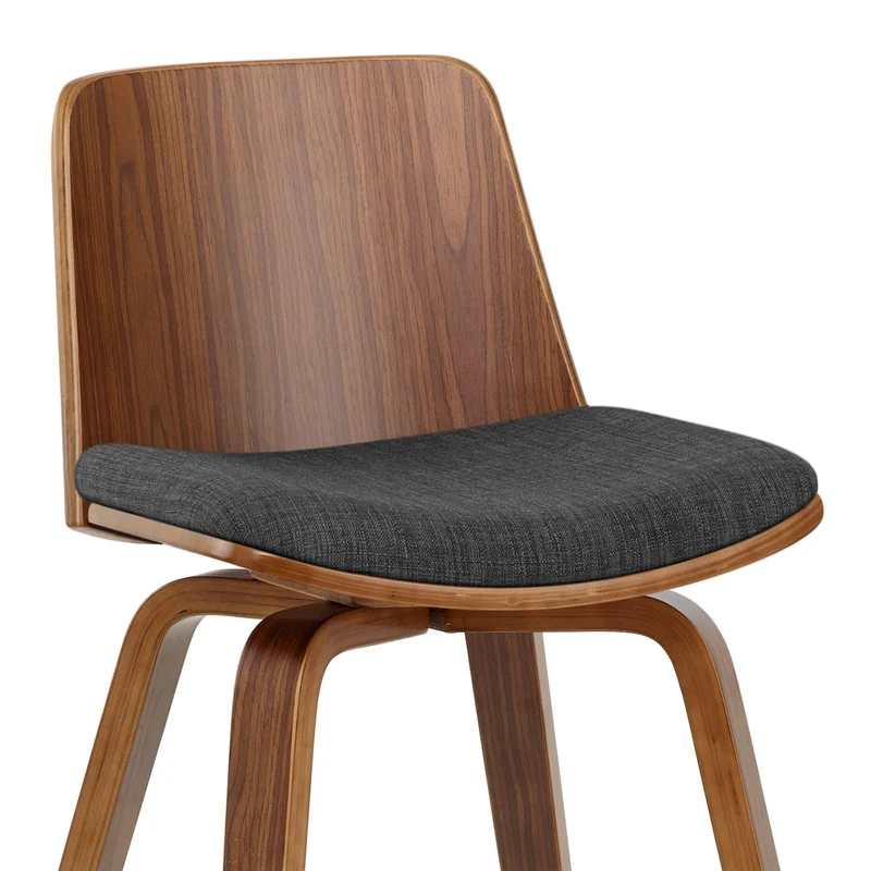 Tabouret de Bar Bois Tissu - Mirage Gris