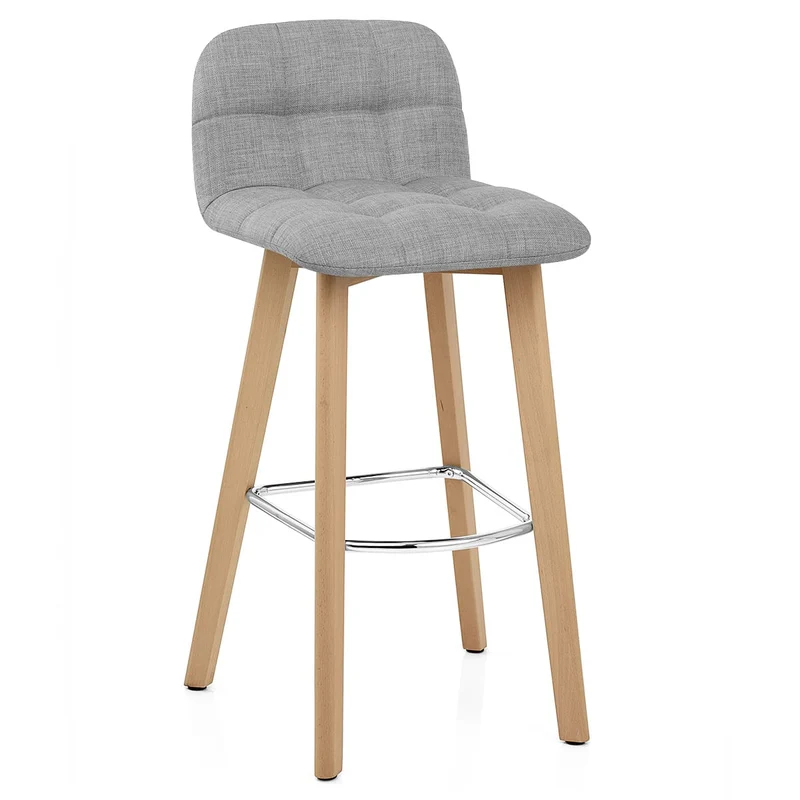 Tabouret Bois Tissu - Hex Gris