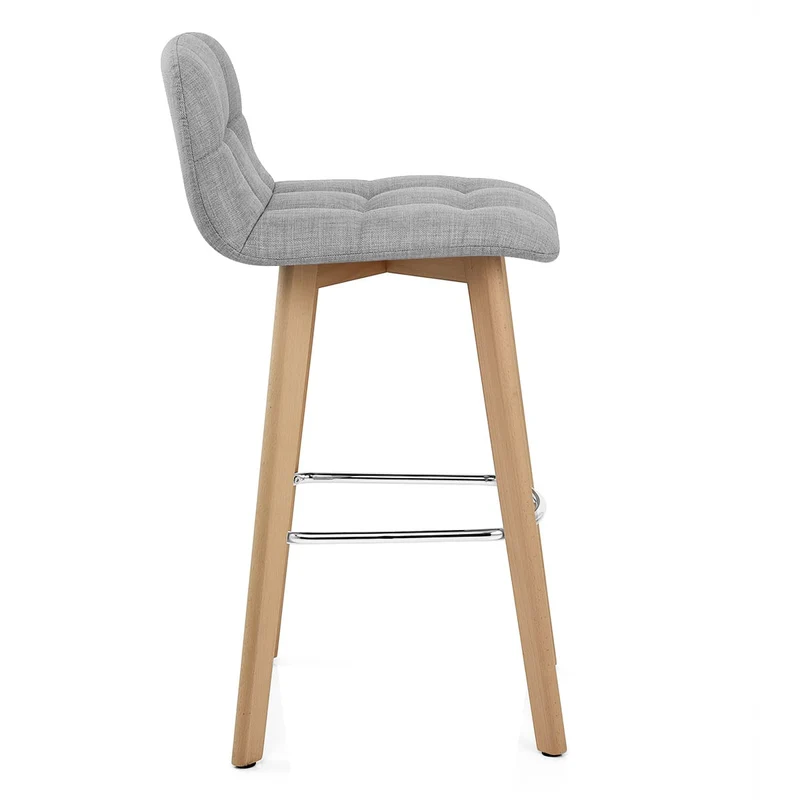 Tabouret Bois Tissu - Hex Gris