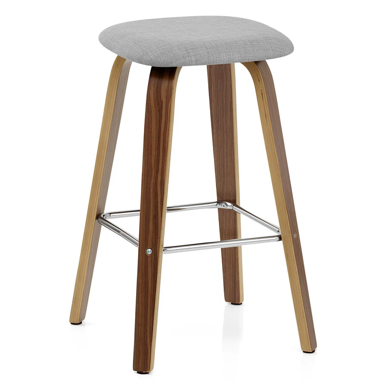 Tabouret de bar Bois Tissu - Stockholm Gris
