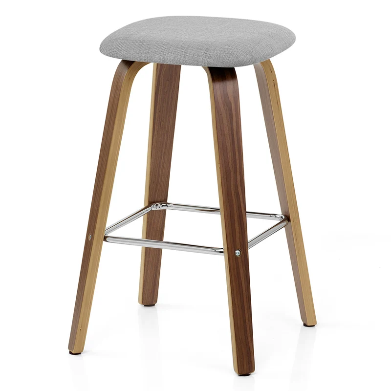 Tabouret de bar Bois Tissu - Stockholm Gris