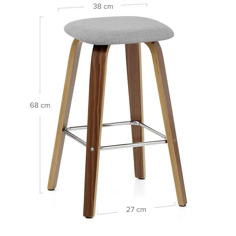 Tabouret de bar Bois Tissu - Stockholm Gris