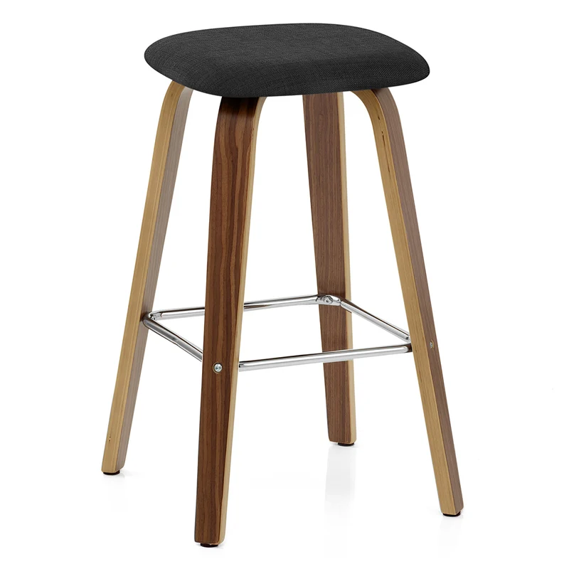 Tabouret de bar Bois Tissu - Stockholm Noir