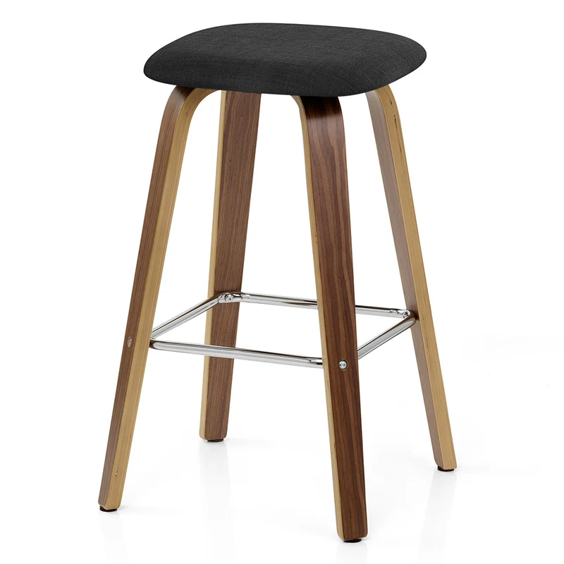 Tabouret de bar Bois Tissu - Stockholm Noir