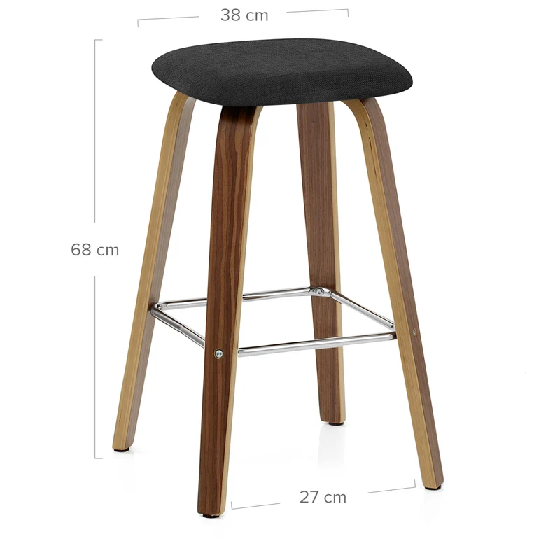 Tabouret de bar Bois Tissu - Stockholm Noir