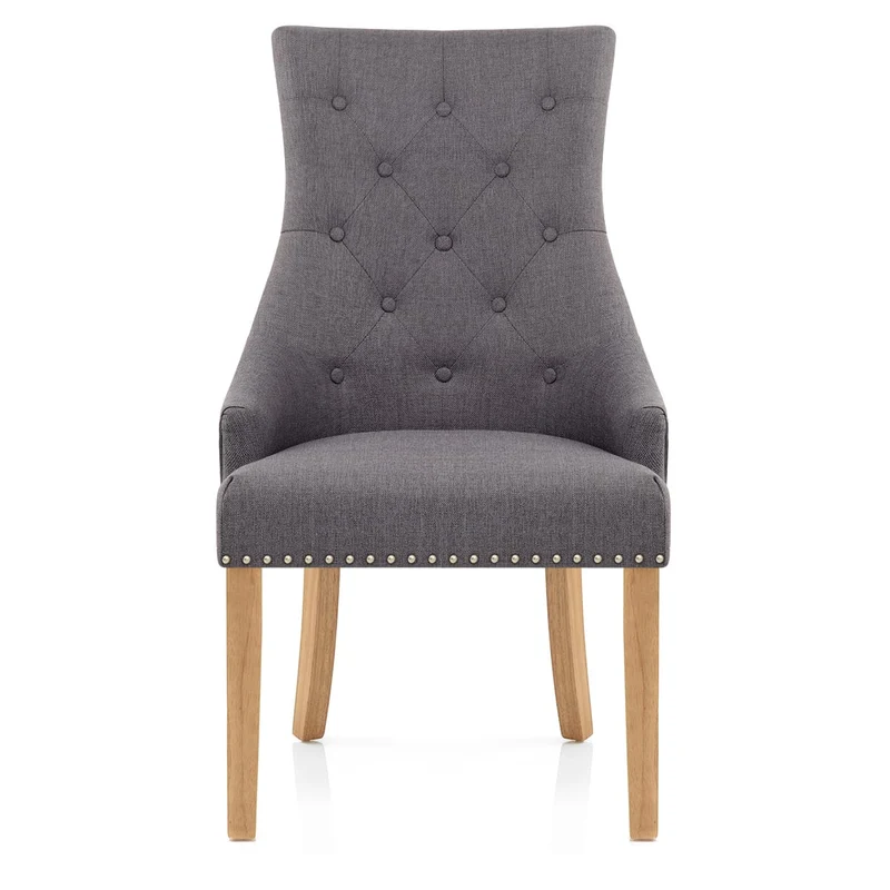 Chaise Chêne Tissu - Ascot Gris Foncé