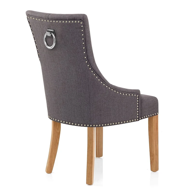 Chaise Chêne Tissu - Ascot Gris Foncé
